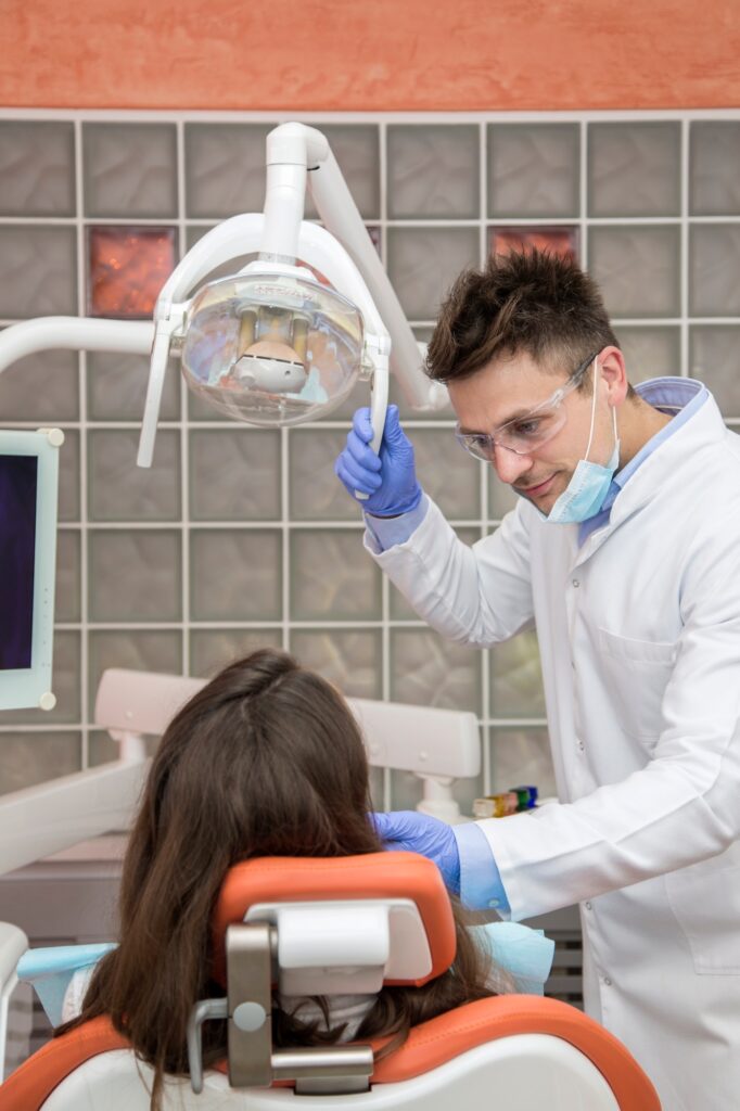 Woman in dental office
